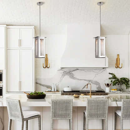 Baluster Rectangle Glass Pendant 7"W