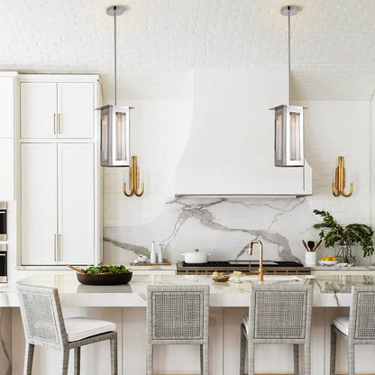 Baluster Rechteckglas-Pendelleuchte 7" W