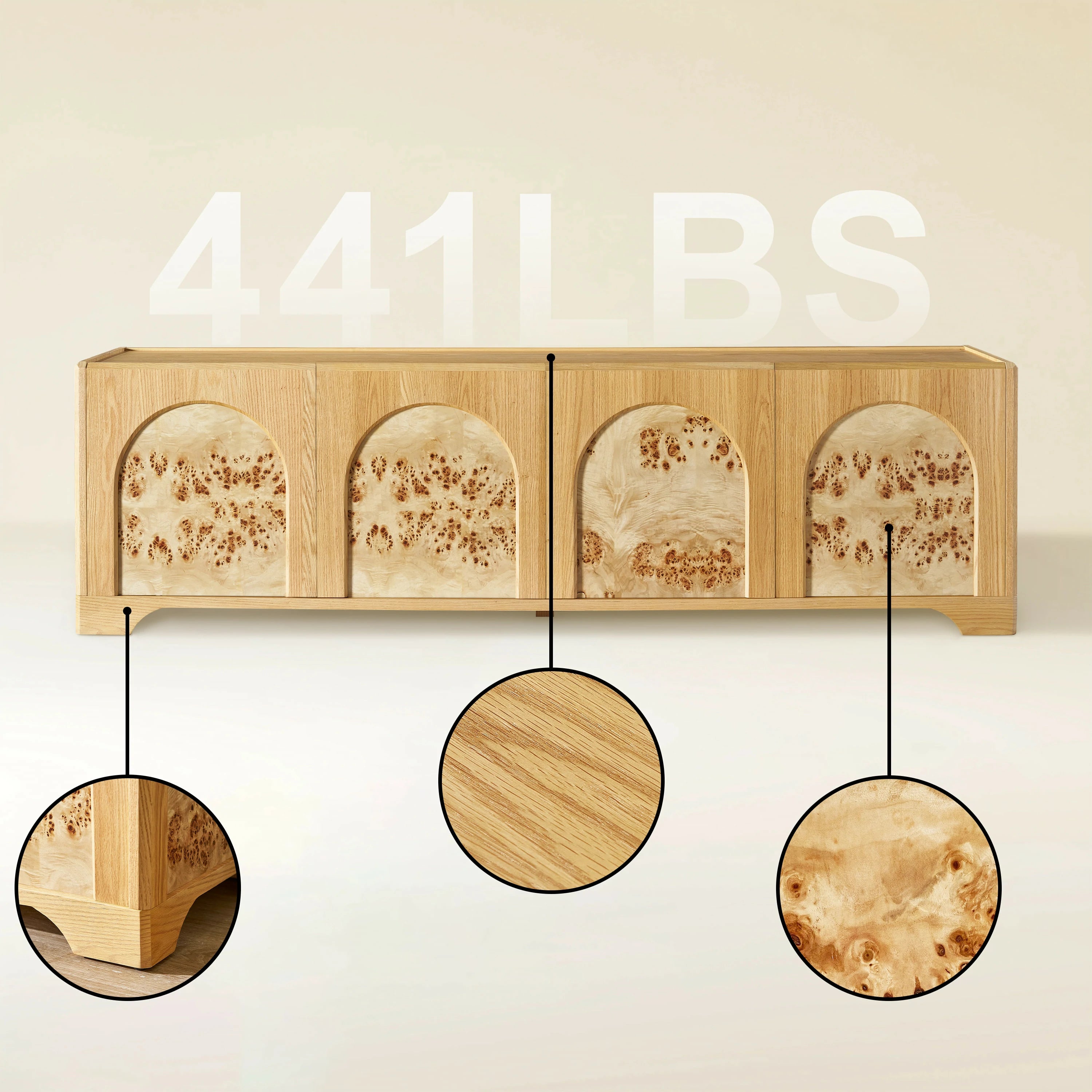 Aurora Oak Medienkonsole 80"