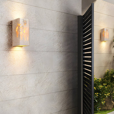 Wabi-Sabi Gelbe Travertin LED-Wandleuchte - Quadratisch/Rechteck