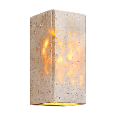 Wabi-Sabi Gelbe Travertin LED-Wandleuchte - Quadratisch/Rechteck