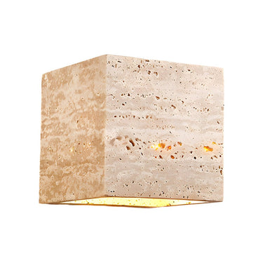 Wabi-Sabi Gelbe Travertin LED-Wandleuchte - Quadratisch/Rechteck