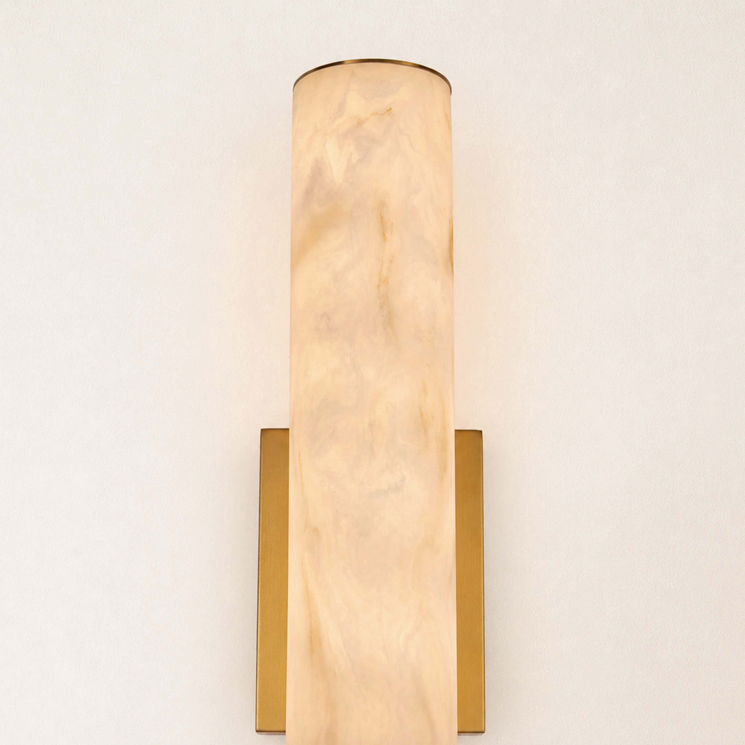 Sylvia Palladian Resin Alabaster Texture Wall Sconce 20"H