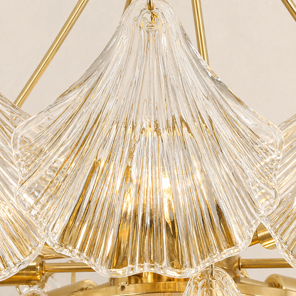 Marivelle Shell Glass Round Chandelier