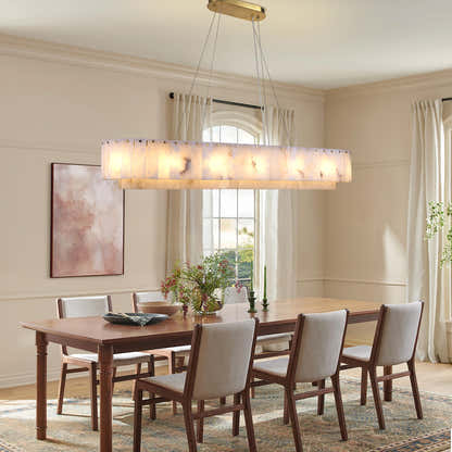 Sawyer Alabaster Oval Chandelier 54"