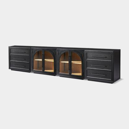 Alvar Arched 126″ Modulare Medienkonsole aus Eiche (4er-Set)